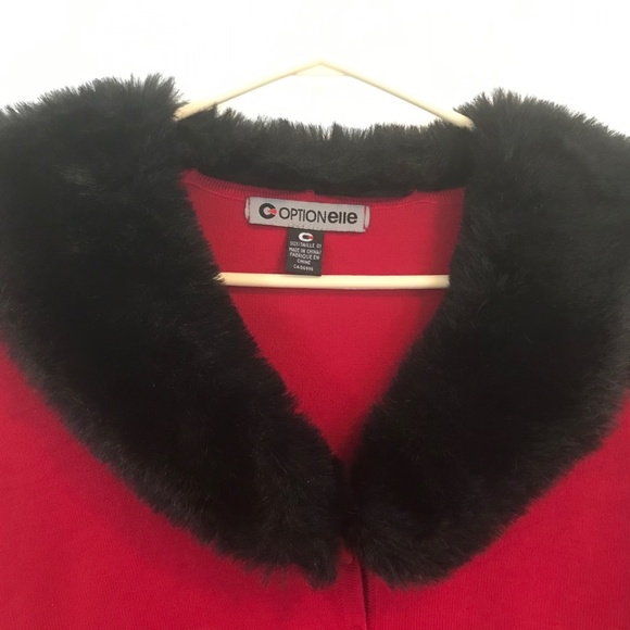 Cranberry wool and polyester cardigan. - Picture 3 of 6